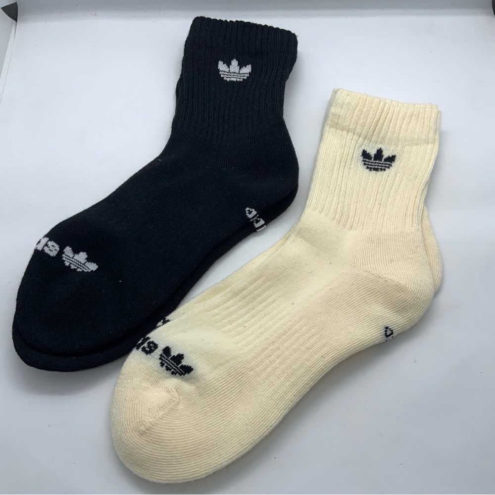 adidas Men's Black and White Athletic Socks